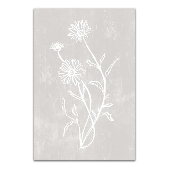 Simple White Floral II Canvas Wall Art